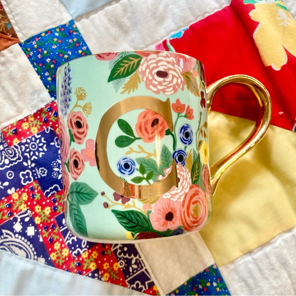 Rifle Paper Co. x Anthropologie Garden Party Monogram Mug “C”